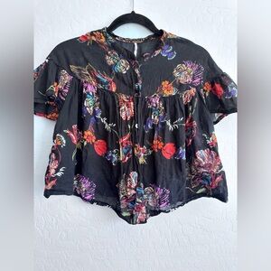 Super Cute Free People Multicolor Floral Blouse